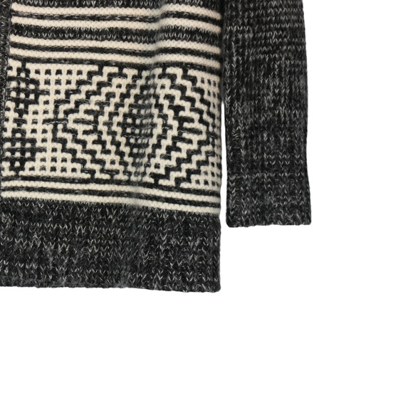 Intermix Cardigan Sweater Womens Small Gray Southwest Wool Mohair Blend Pockets - Picture 5 of 10